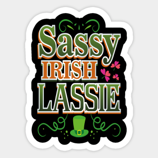Sassy Irish Lassie Patricks Day Celebration Sticker